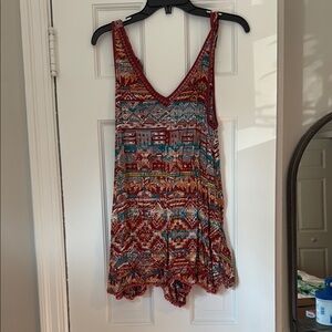 Angie Multicolor Geometric Sleeveless Romper